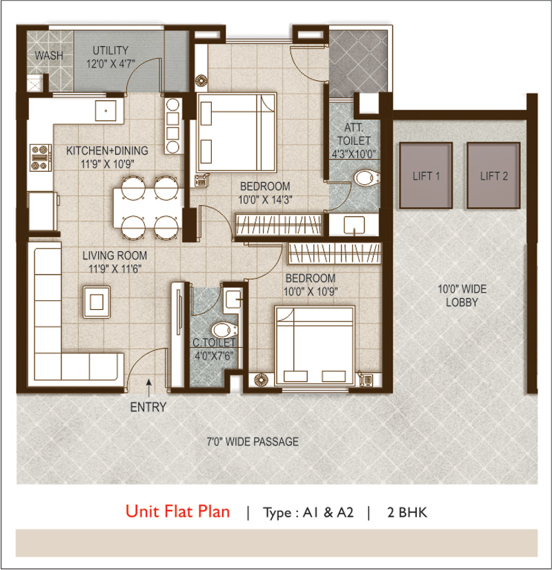 Unit Flat Plan A1