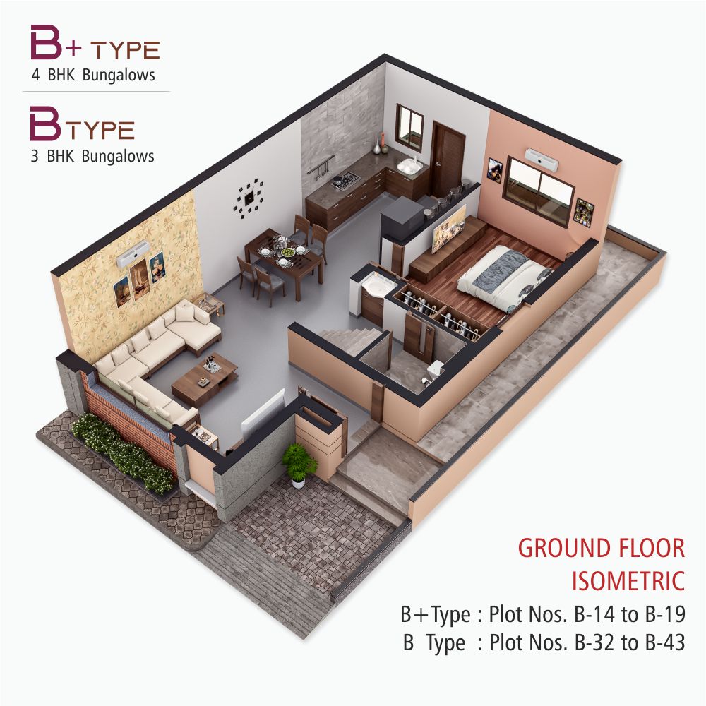 B+ Type (Plot No. B-14 to B-19) / B Type (Plot No. B-32 to B-43)