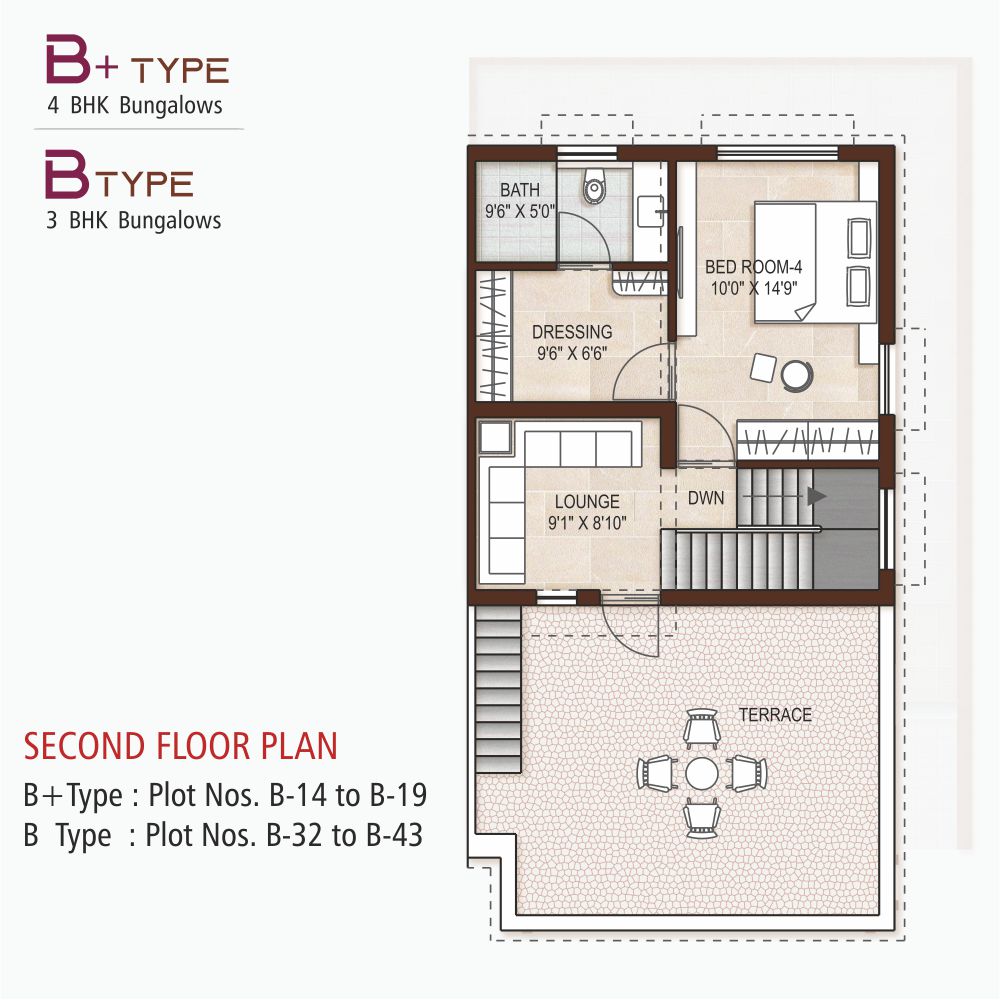 B+ Type (Plot No. B-14 to B-19) / B Type (Plot No. B-32 to B-43)